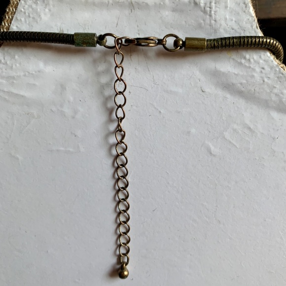 Handmade Brass Patina Triangle/Pyramid Necklace - Picture 4 of 7